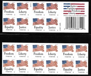 Scott # 4648b Convertible Booklet of 20 2012 (45c) Forever Flag--Flawless! MNH