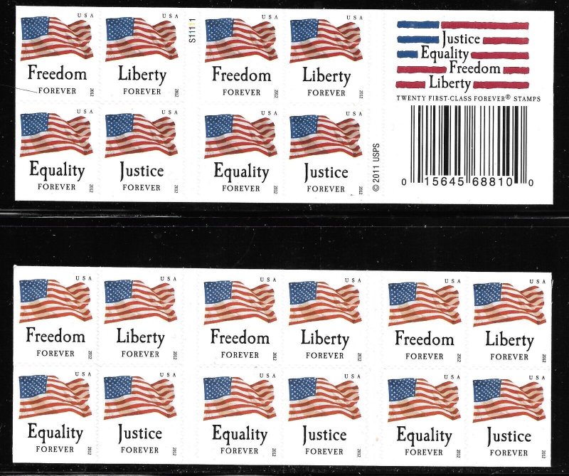 Scott # 4648b Convertible Booklet of 20 2012 (45c) Forever Flag--Flawless! MNH