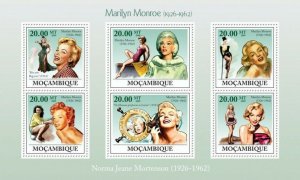 Mozambique 2009 MNH - Marilyn Monroe. Sc 1883, YT 2752-2757, Mi 3336-3341