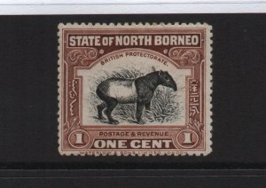 North Borneo 1909 SG158 1 cent 14 perf mounted mint