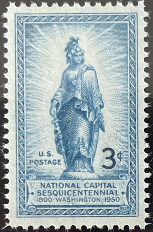 Scott #989 1950 3¢ Nat. Capital Sesquicentennial Statue of Freedom MNH OG VF