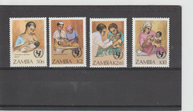 Zambia  Scott#  440-443  MH  (1988 UN Child Survival Campaign)