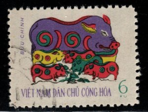 NORTH VIET NAM  Scott 186  Used  Piglet stamp