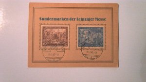 GERMANY 1947 LEIPZIG FAIR PHILATELIC CARD FDC SCOTT# B296-B297 COMPLETE SET