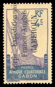 French Colonies, Cameroon #104 Cat$200, 1915 4c violet and deep blue, disturb...