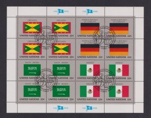 United Nations flags  #450-453  cancelled  1985  sheet  flags  22c Grenada>