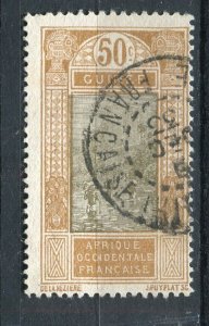 FRENCH COLONIES; GUINEA early 1900s pictorial issue used 50c. POSTMARK
