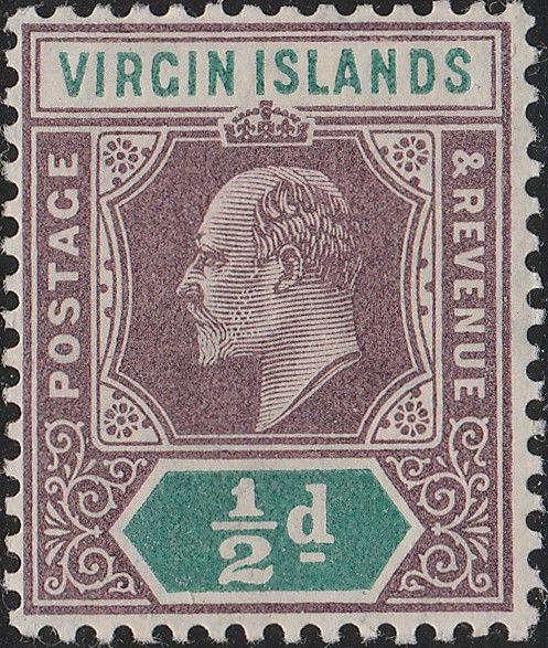 BRITISH VIRGIN ISLANDS - 1904 - SG54 1/2d dull-purple & green - Mint*