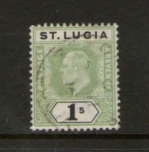 St Lucia 1902 KEVII 1/- SG 62 or Sc 48 FU