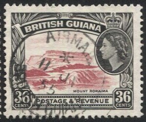 BRITISH GUIANA  1954  Sc 262 Used 36c QE F-VF