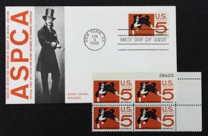 US #1307 FDC MNH PLate # Block + 1-Unaddressed 1307 FDC Norman Todhunter