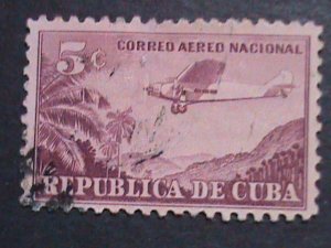 ​CUBA-AIRMIAL- VERY OLD CUBA AIR PLANES STAMPS USED- VF WE SHIP TO WORLD WIDE.
