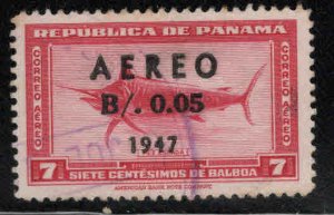 Panama  Scott C84 Used Fish overprint stamp