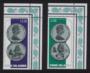 Cook Is. Captain Cook's Second Voyage of Discovery Coins 2v 1974 MNH SG#492-493