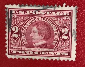 1909 US Sc 370 used 2 cent William H. Seward CV$2.00 Lot 1653