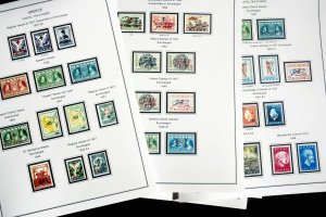 COLOR PRINTED GREECE [KINGDOM] 1945-1973 STAMP ALBUM PAGES (66 illustr. pages)