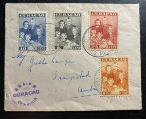 1943 Aruba Curacao First Day Cover FDC Locally Used Royal Family Issue