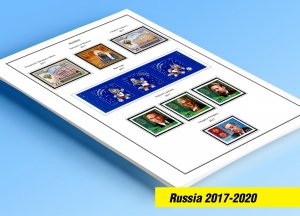 COLOR PRINTED RUSSIA 2017-2020 STAMP ALBUM PAGES (89 illustrated pages)