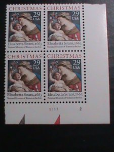 ​UNITED STATES-1994 SC#2871 CHRISTMAS STAMPS VIRGIN & CHILD-MNH -PLATE BLOCK