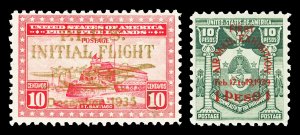 Philippines Scott C52, C58 Overprint Issues Mint F-VF OG LH