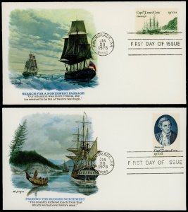 USA 1732-3 on Fleetwood  Anchorage Cancel FDC's - Captain Cook, Sailing Ship