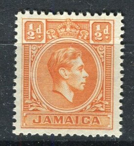 JAMAICA; 1938 early GVI issue fine Mint hinged 1/2d. value