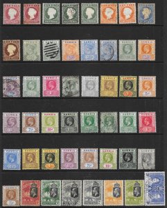 GAMBIA S/SHEET CONTAINING 48 1880-1937 MINT/USED STAMPS STC £190+ (2018)