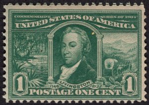 US #323 Fine w/Original Gum. Never Hinged.