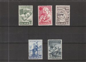 Iceland  Scott#  B7-B11  Used  (1949 For Charitable Purposes)