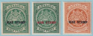 ANTIGUA MR1 - MR3 WAR TAX  MINT NEVER HINGED OG ** NO FAULTS VERY FINE! - P839