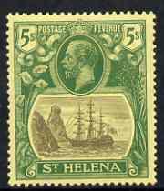 St Helena 1922-37 KG5 Badge Script 5s single with variety...