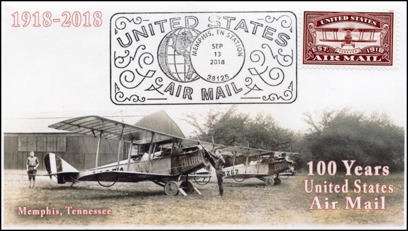 18-230, 2018, Airmail, Pictorial Postmark, Event Cover, Memphis TN, Air Mail