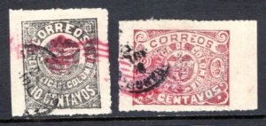 Colombia  #192-193  Used   VF   CV $6.25  .....  1430765