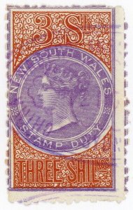 (I.B) Australia - NSW Revenue : Stamp Duty 3/- (1866)