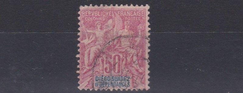 FRENCH COLONIES   DIEGO SUAREZ   1892  50C  CARMINE /ROSE USED