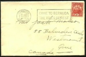 BERMUDA 1932 1d on cover - Hamilton slogan machine cancel..................95271