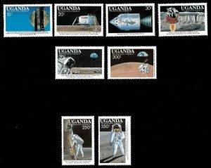 Uganda 1989 - MOON LANDING - Set of 8 (Scott #693-700) - MNH