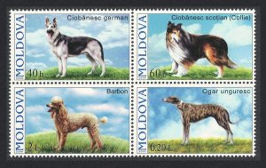 Moldova Dogs 4v Block of 4 2006 MNH SG#557-560