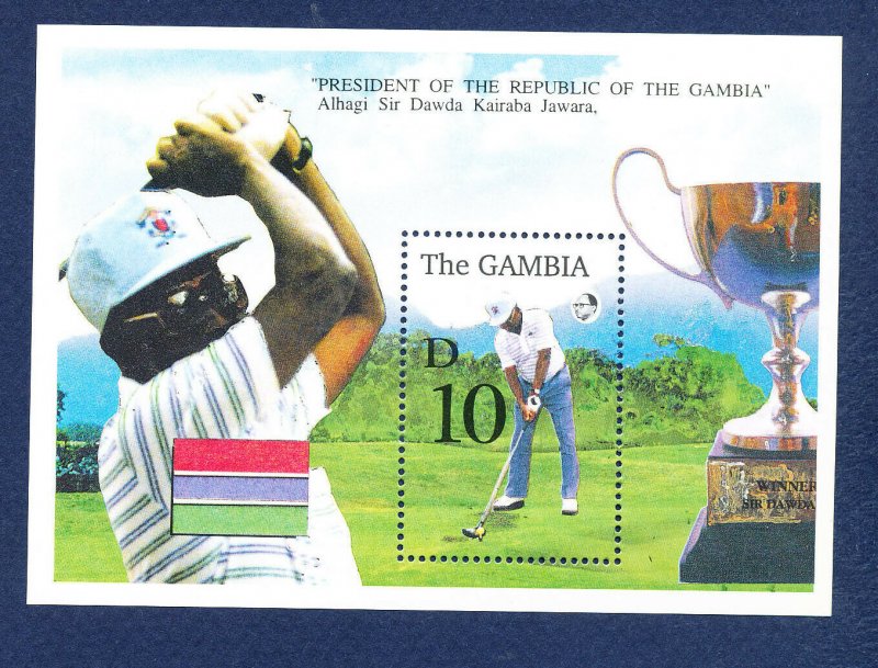 GAMBIA - Scott 1312B - FVF MNH S/S - Golf - 1992 