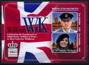 [76515] Gambia 2011 Royal Engagement Prince William & Kate Sheet MNH