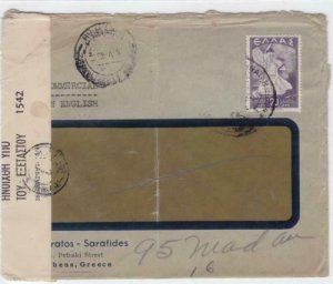 greece 1945 censor stamps cover ref r16121
