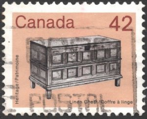 Canada SC#1081 42¢ Heritage Artifacts: Linen Chest (1987) Used