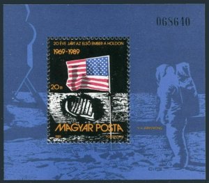 Hungary 3186,MNH.Michel 4032 Bl.204A. 1st Moon Landing,20th Ann.1989.