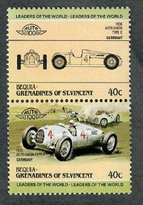 St. Vincent Grenadines - Bequia #99 Cars MNH attached pair