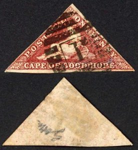 Cape of Good Hope SG18b 1d Deep Brown Red Three margins Cat 375 pounds
