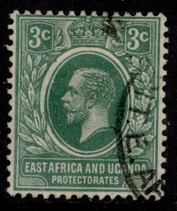 EAST AFRICA and UGANDA GV SG66, 3c green, FINE USED. Cat £17.