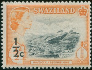 Swaziland 1956 10s black & deep lilac SG65 unused