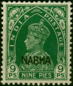 Nabha 1942 9p Green SG97 Fine VLMM