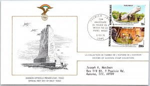 HISTORY OF AVIATION TOPICAL FIRST DAY COVER SERIES 1978 - TOGO REPUBLIC 70F 200F