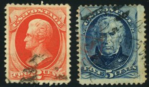 USA #178 #179 Postage Stamps 1875 Used